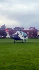 Video footage shows air ambulance leaving recreation ground in Worthing after attending incident