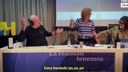 Una tertuliana de la SER se larga  directo cuando el 'gallina' Aroca se pone a cacarear