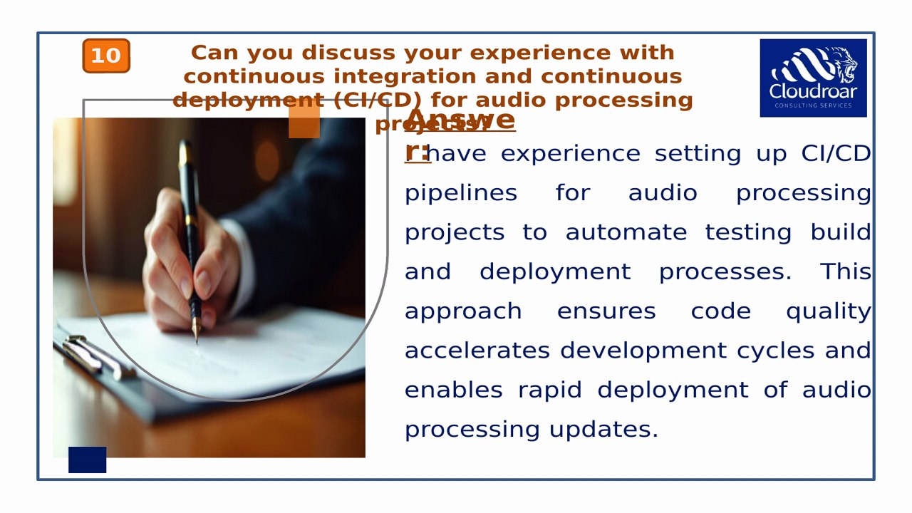 Top 10 Audio Processing Engineer Interview Questions and Answers For 2025 | Part 10