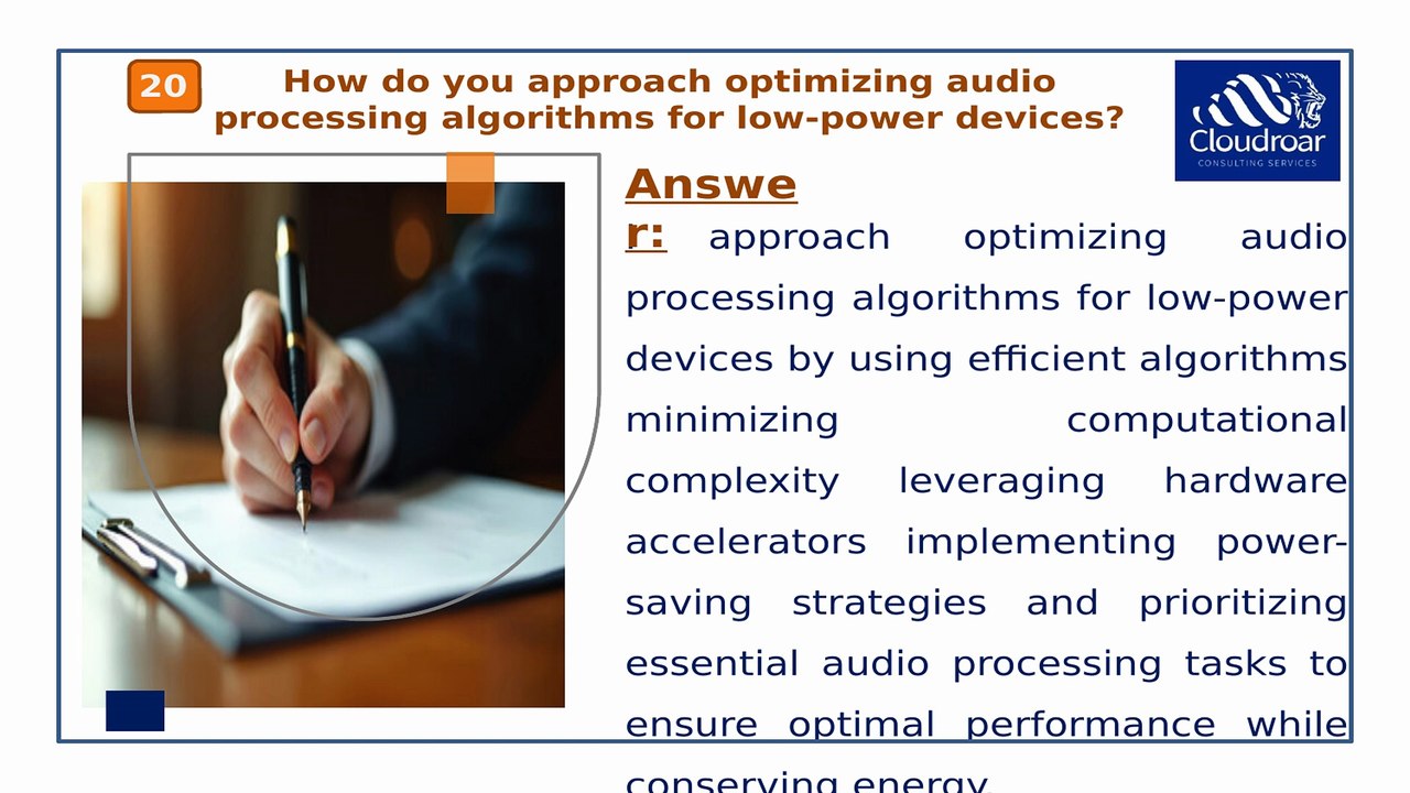 Top 10 Audio Processing Engineer Interview Questions and Answers For 2025 | Part 1