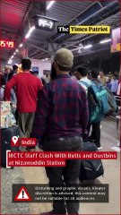 Vande Bharat Chaos: IRCTC Staff Clash With Belts and Dustbins at Nizamuddin Station