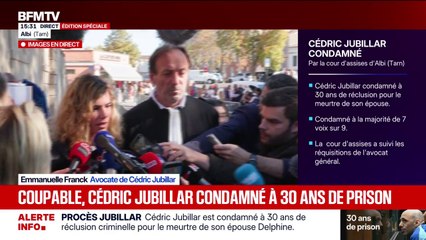 Condamnation de Cédric Jubilar:" Cet homme continuera de clamer son innocence", déclare Me Emmanuelle Franck, avocate de Cédric Jubillar