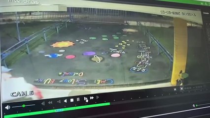 Câmeras registram furto de condensadora de ar-condicionado em CMEI de Cascavel