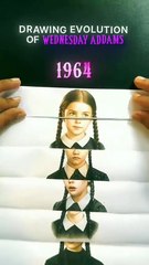 Drawing Evolution of Wednesday Addams | From Classic to Netflix Series Art Transformation