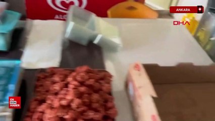 Ankara'da iş yerine düzenlenen operasyonda 1 ton 200 kilo et tavuk ele geçirildi