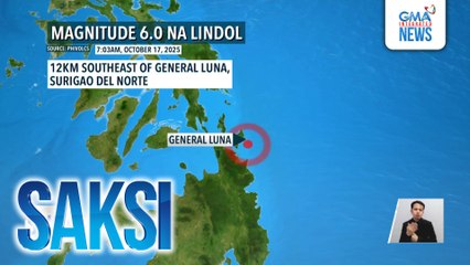 Magnitude 6 na lindol, yumanig sa Gen. Luna, Surigao del Norte; naramdaman din sa iba pang bahagi ng Mindanao | Saksi