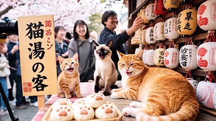 Mom Cat's Frozen Rescue ❄️ & Onsen Inn Cat Family Adventures Continue! 🏯#cat #cats #Cat #Ai #Cats #AiCat #Cute #CuteCat