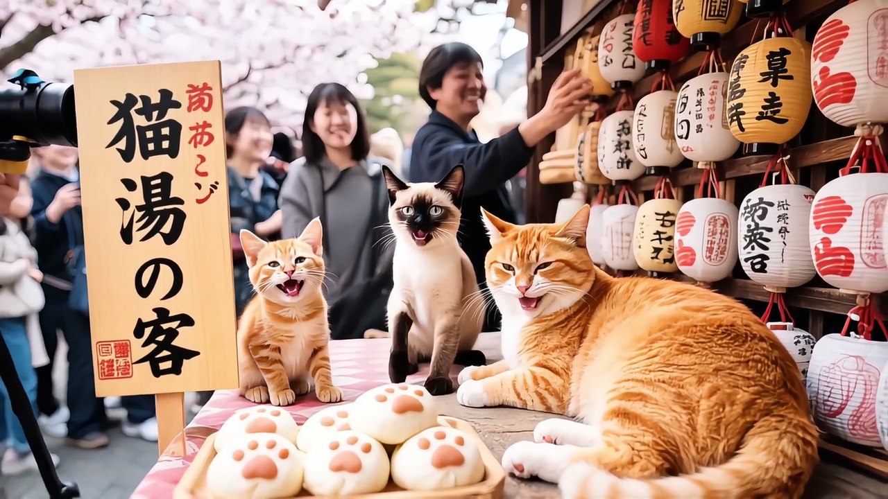 Mom Cat's Frozen Rescue ❄️ & Onsen Inn Cat Family Adventures Continue! 🏯#cat #cats #Cat #Ai #Cats #AiCat #Cute #CuteCat
