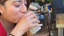Woman shows unconventional but fun way of enjoying the Korean cocktail Somaek