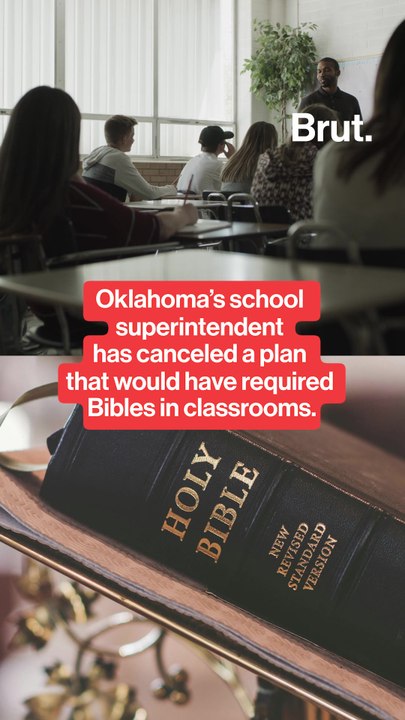 Oklahoma’s school superintendent has canceled a plan that would have required Bibles in classrooms.