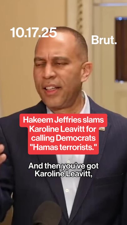 Hakeem Jeffries slams Karoline Leavitt for calling Democrats "Hamas terrorists"