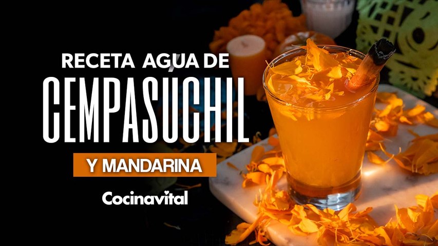 Receta de agua de mandarina con cempasúchil