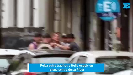 Pelea entre trapitos y Hells Angels en pleno centro de La Plata