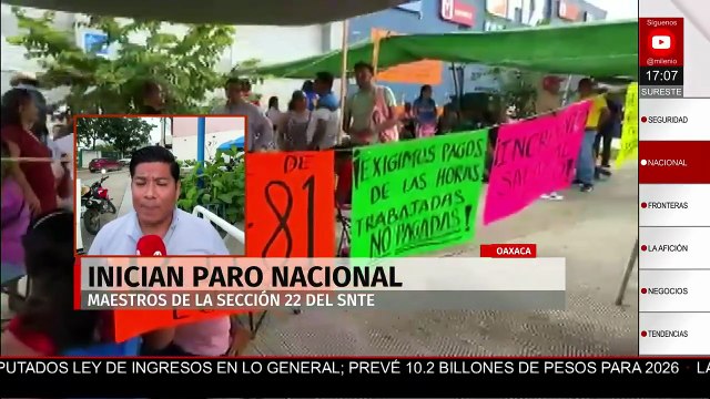 En Oaxaca, maestros de la sección 22 del SNTE inician paro nacional, bloquean bancos y oficinas