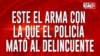 Este es el arma con la que el policía mató al delincuente