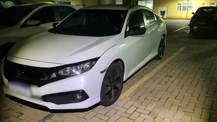 Polícia Militar flagra Honda Civic com placa traseira adulterada na Pio XII, no Centro
