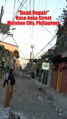Road Repair Along Hasa-hasa Street in Malabon City in the Philippines