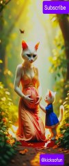 Pregnant lady cat and her kitten