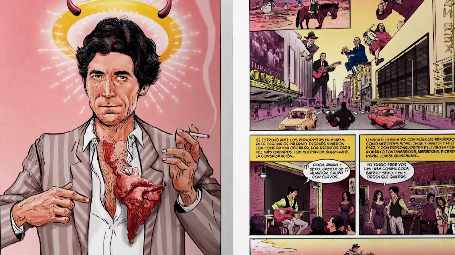 Joaqu�n Sabina ya tiene una novela gr�fica que relata su biograf�a, un proyecto que sedujo a los guionistas Kike Babas y Kike Turr�n (los Kikes) que vieron en el cantautor, un personaje de c�mic: "Sabina tiene una vida de c�mic y una cantidad de canciones que pueden ser hechas vi�etas en cualquier momento".

'Joaqu�n Sabina. Pasi�n y Vida', Bao Bilbao Ediciones, estar� en las librer�as el 22 de octubre, un primer volumen que tiene el acicate de haber agotado ya la primera edici�n en preventas y en el que han participado los Kikes y doce ilustradores, que narran en la novela "un trozo de su vida" (desde su nacimiento en �beda hasta 1995 con el �lbum 'Yo, mi, me, contigo') porque meter a Sabina en un solo tomo resultaba complicado por su prol�fica trayectoria.