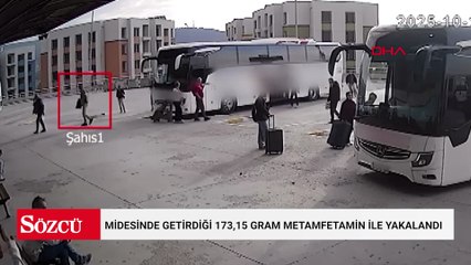İran'dan midesinde getirdiği 173,15 gram metamfetamin ile yakalandı