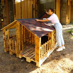 Don't rush to throw away the pallets, build a house!