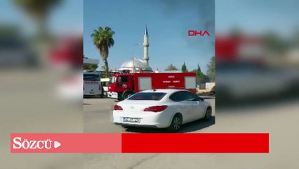 Elyaf yüklü traktör römorku yandı