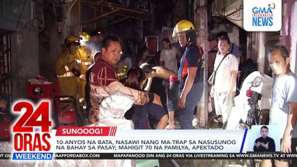 Bata na-trap sa sunog sa Pasay; mahigit 70 pamilya apektado | 24 Oras Weekend