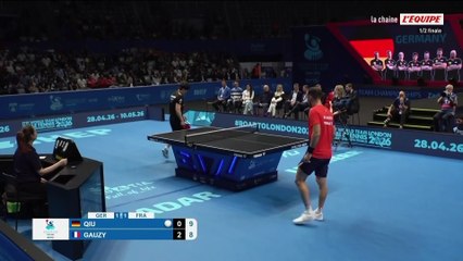 Simon Gauzy vainqueur de Dang Qiu donne l'avantage à l'équipe de France face à l'Allemagne en demi-finale de l'Euro - Tennis de table - Euro par équipes