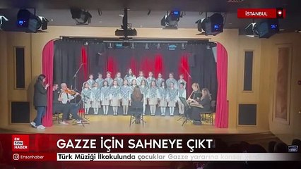 İstanbul'da Türk Müziği İlkokulunda çocuklar Gazze yararına konser verdi