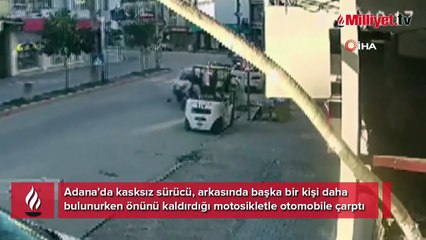 Yaptığı bu tehlikeli hareketin bedeli çok ağır oldu! Motosiklet sürücüsü...