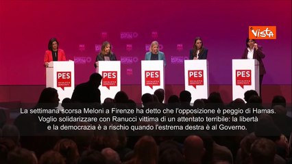 Schlein a Congresso Pse: Democrazia in Italia a rischio da quando governa Meloni