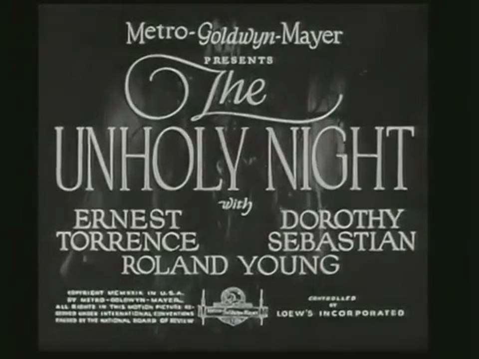 The Unholy Night (MGM, 1929)