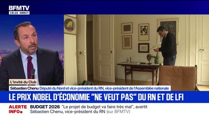 Propos du prix Nobel d'économie 2025: pour Sébastien Chenu, vice-président du RN, Philippe Aghion "devrait se faire modeste"