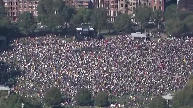 Wild Aerial Footage: Thousands Flood Boston Streets for “No Kings” Rally