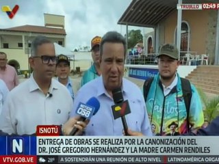 Ejecutivo Nacional entrega diversas obras en Isnotú por canonización del Dr. José Gregorio Hernández
