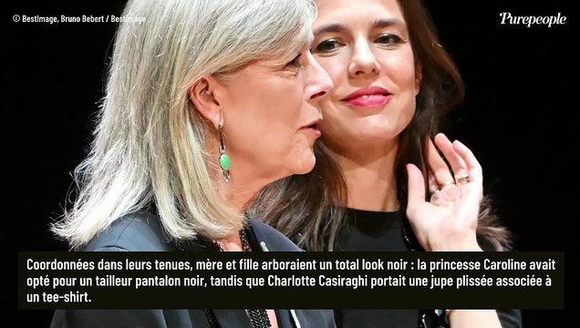 Charlotte Casiraghi parfaitement assortie à sa mère Caroline de Monaco : élégance noire pour une cérémonie princière