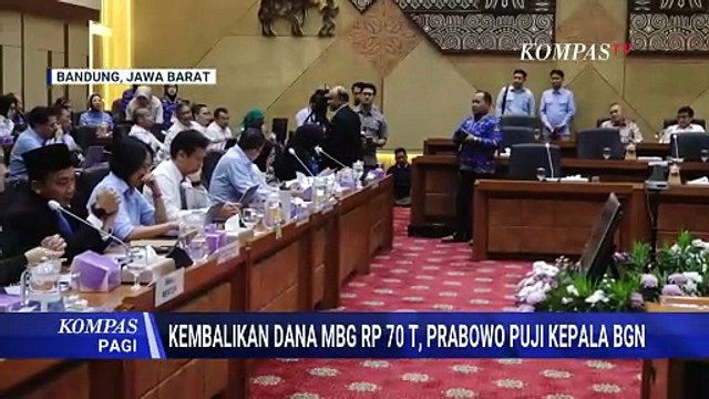 Prabowo Puji Kepala BGN Kembalikan Dana Rp70 Triliun Sisa Anggaran MBG | KOMPAS PAGI