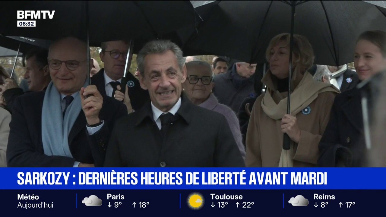 Dernières heures de liberté pour Nicolas Sarkozy, avant son placement en détention, mardi, à la prison de la Santé