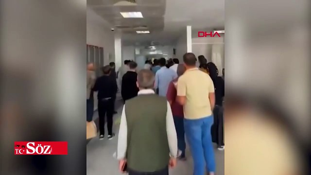 2 aile hastanede birbirine girdi o anlar kamerada!