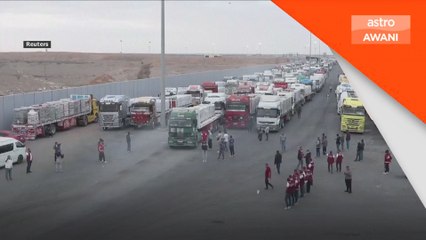 Deretan trak bantuan bersedia memasuki Gaza