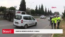 İzmir'de midibüs devrildi: 5 yaralı