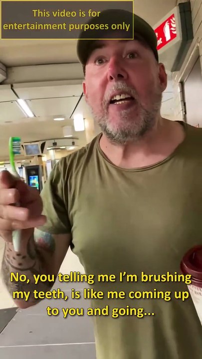 This Guy Picked the Weirdest Spot to Brush His Teeth