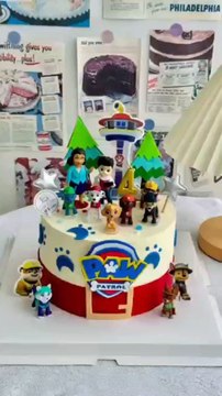 Paw Patrol Huangdao Cake Animal Cream Cake Paw Patrol Cake Children's Birthday Cake Friend Cake