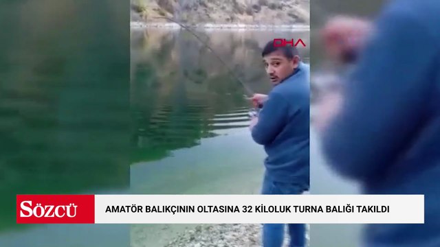 Malatya'da amatör balıkçının oltasına 32 kiloluk turna balığı takıldı
