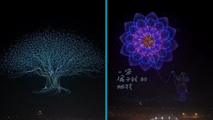 Çin’den Nefes Kesen Gösteri: Binlerce gökyüzünü aydınlattı