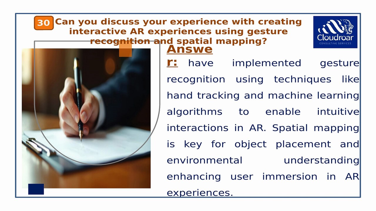 Top 10 Augmented Reality Engineer Interview Questions and Answers For 2025 | Part 2