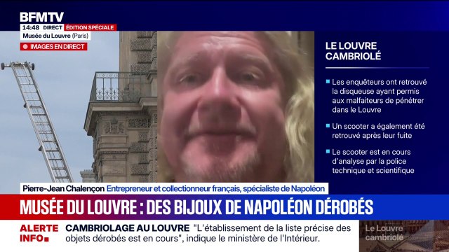Pour Pierre-Jean Chalençon, collectionneur français, spécialiste de Napoléon, la valeur des objets volés au Louvre est avant tout historique