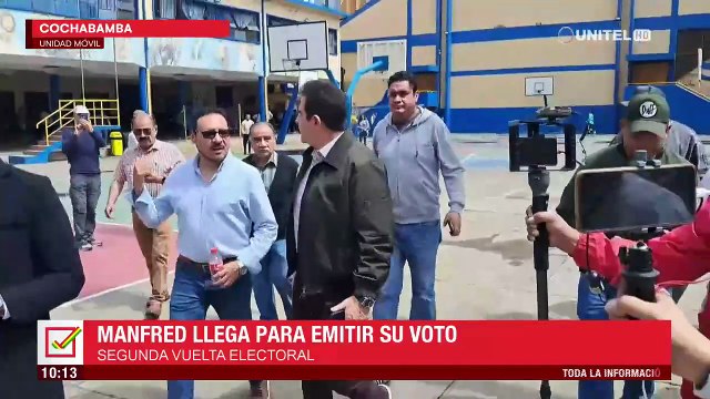 “Esperamos que quien gane sea Bolivia”, dice Manfred antes de emitir su voto y pidió “madurez política” a los candidatos
