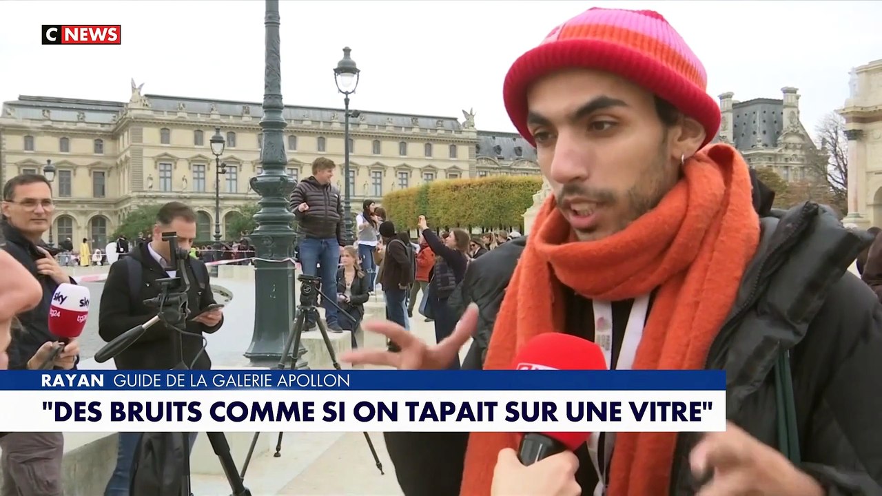 Cambriolage au Louvre : L'un des guides du musée, qui était présent au moment du cambriolage, raconte ce qui s'est passé ce matin alors qu'il a entendu des coups sur les vitres : "On n'est pas en sécurité"