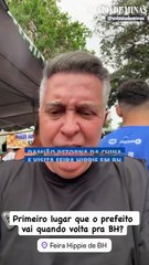 Álvaro Damião retorna da China e visita Feira Hippie em BH